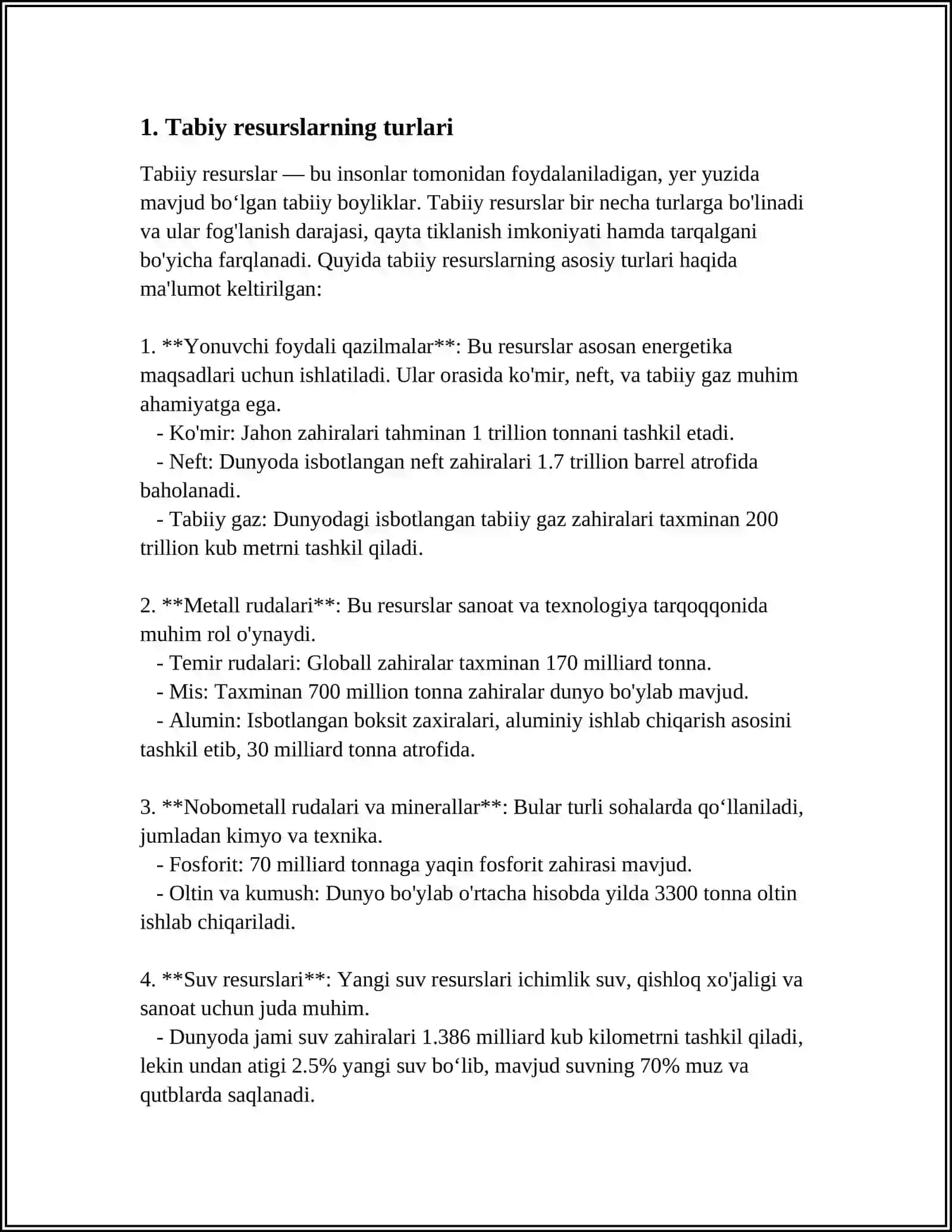 TABIY RESURSLARNING SINFLANISHI 3