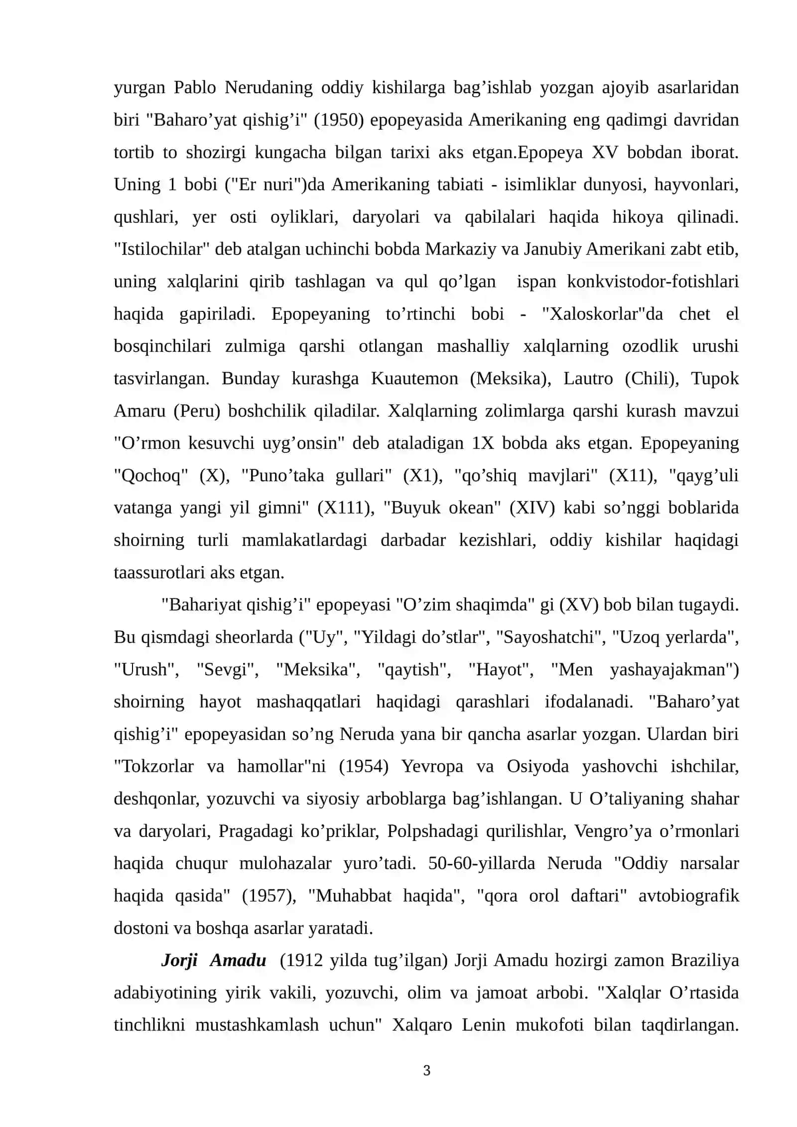 Lotin Amerikasi  mamlakatlari  adabiyoti. 3