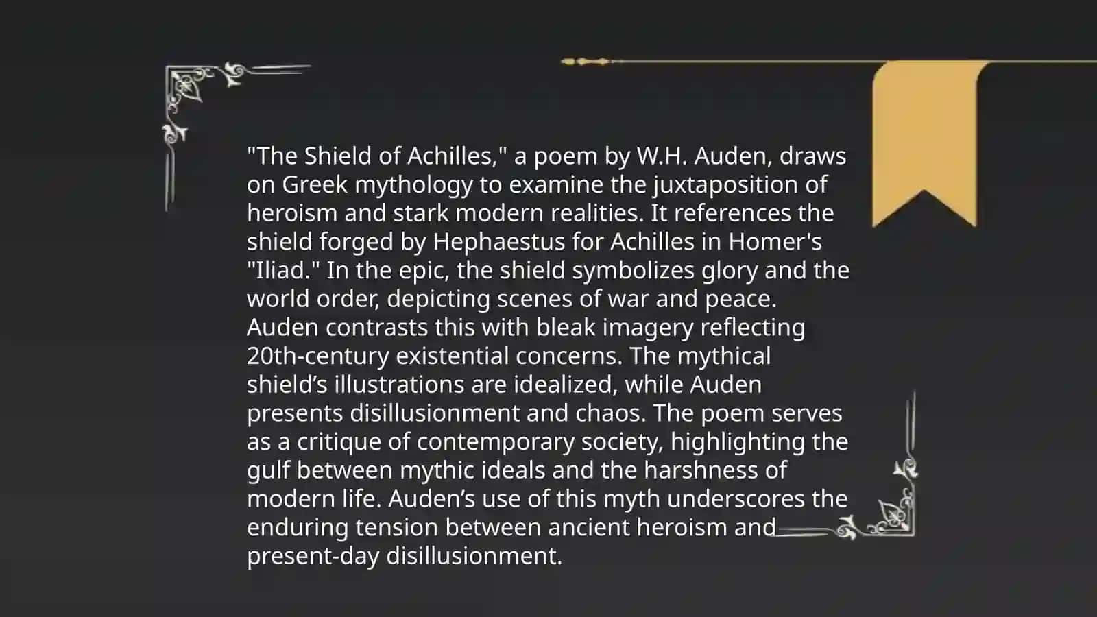W.H. Auden's "The Shield of Achilles" 3