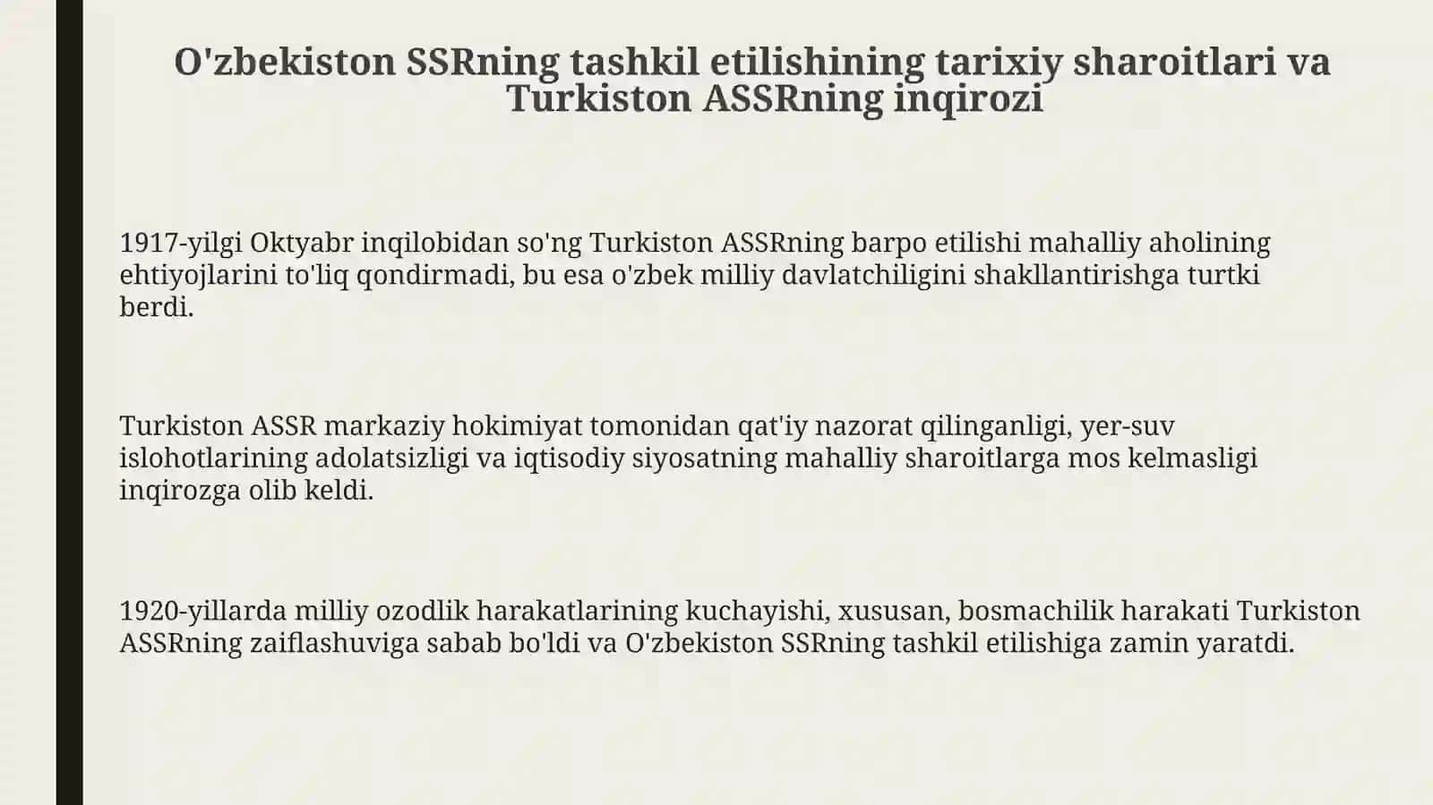 O'zbekiston SSRning tashkil etilishi 3