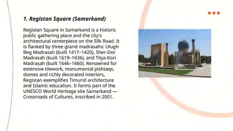 Historical places of Uzbekistan 3