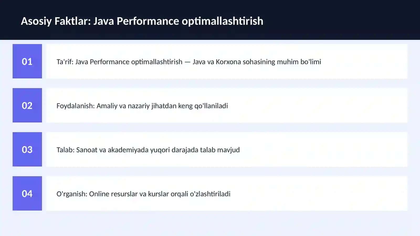 Java Performance optimallashtirish 3