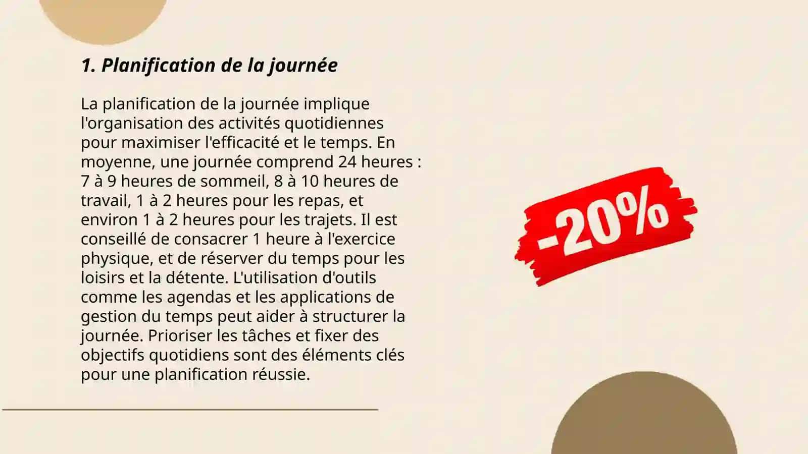 Planification de la journée 3