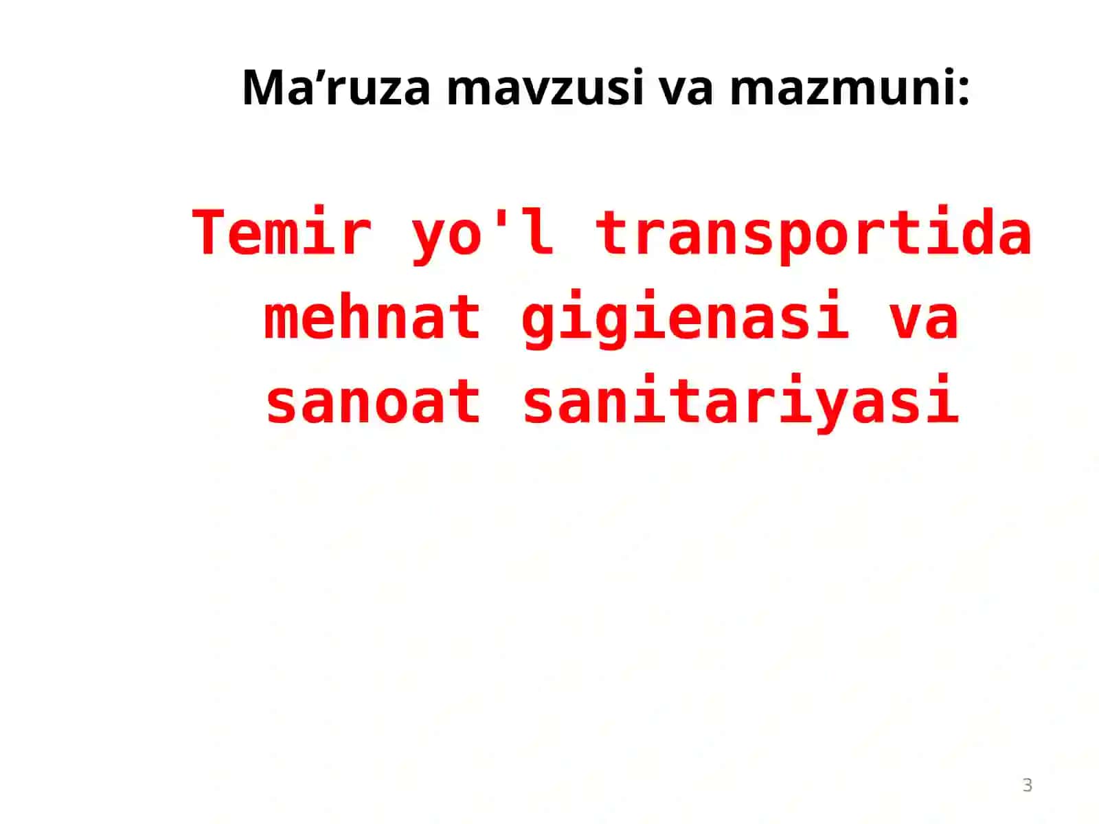 Ҳаёт фаолияти хавфсизлигини назарий асослари 3