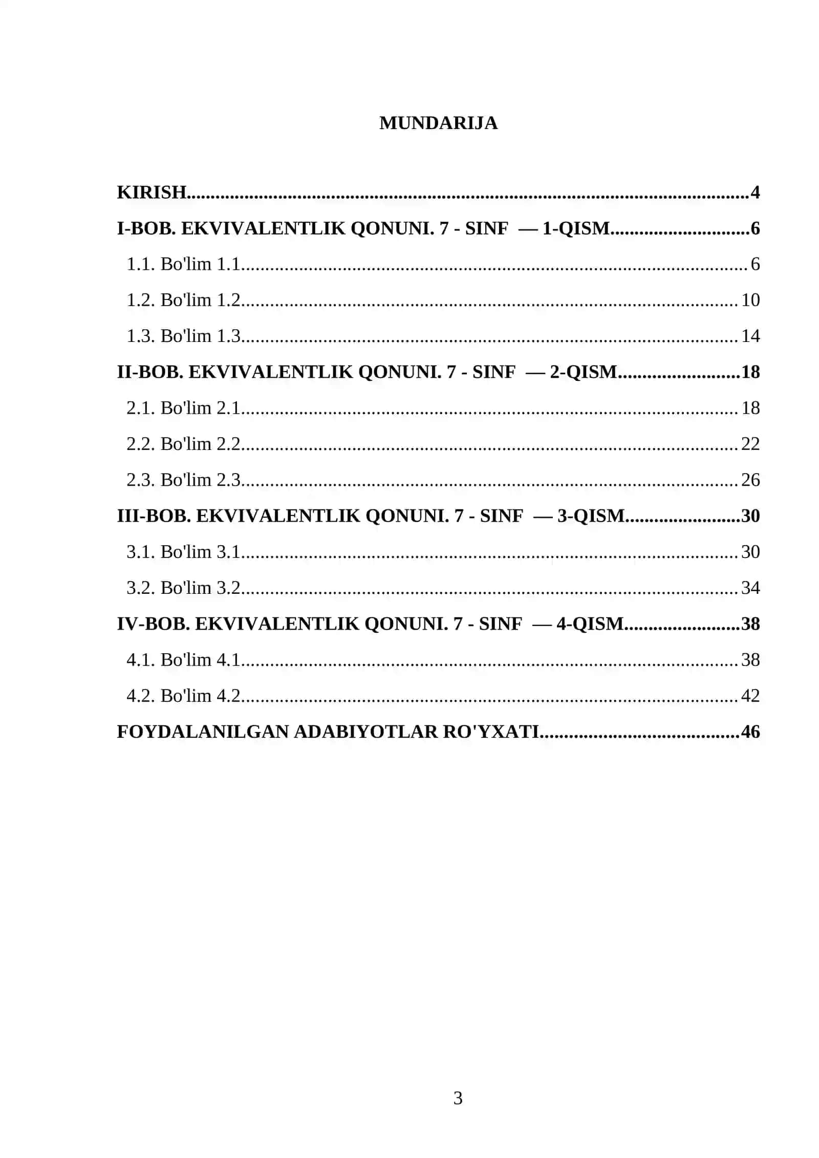 EKVIVALENTLIK QONUNI. 7 - SINF 3