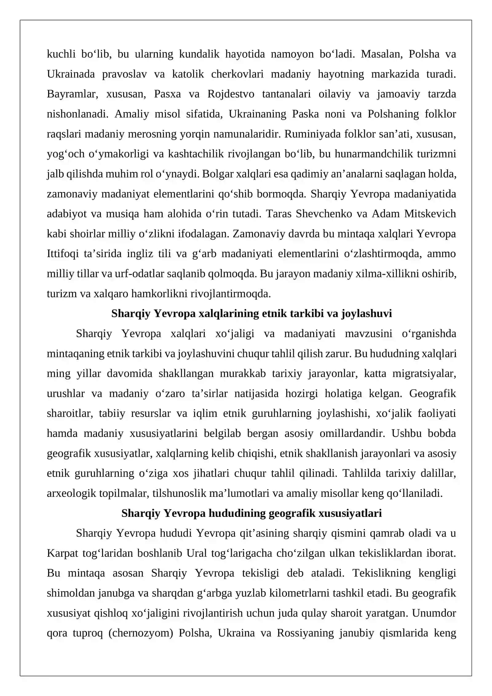 Sharqiy Yevropa xalqlari xoʻjaligi va madaniyati 3