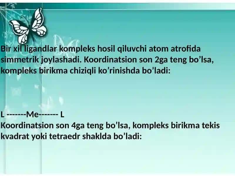 Kompleks birikmalar isomeriyasi 3