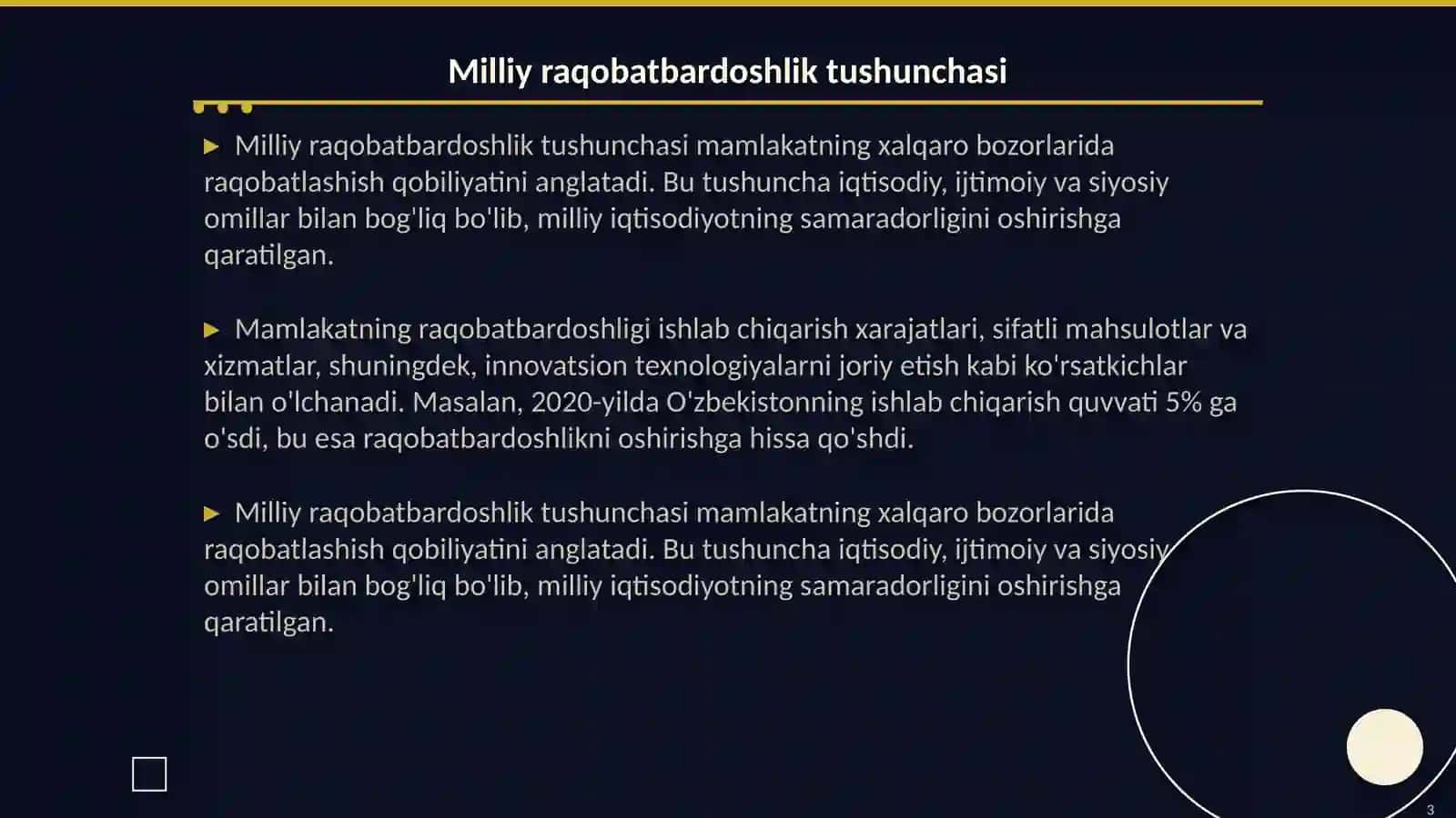Milliy raqobatbardoshlik 3