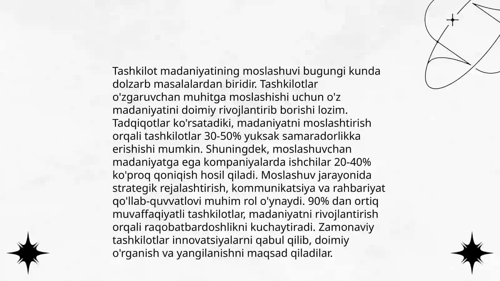 Tashkilot madaniyatining moslashuvi 3