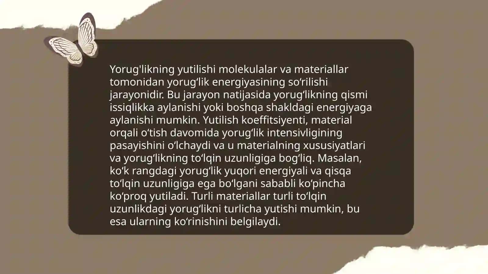 Yorug'likning yutilishi 3