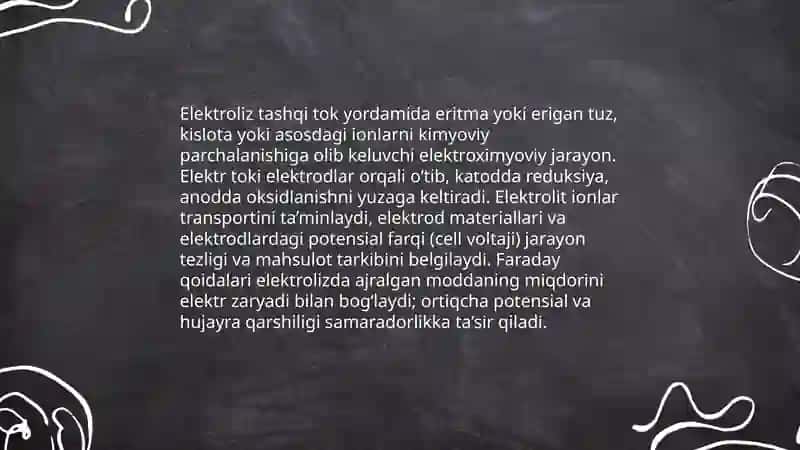 Elektroliz haqida tushuncha 3