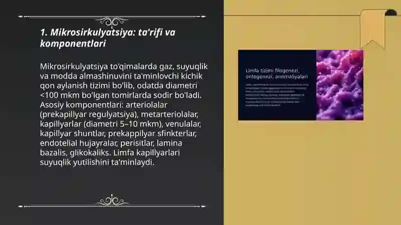 Mikrosirkulyatsiya va limfa tizimi funksiyasi 3