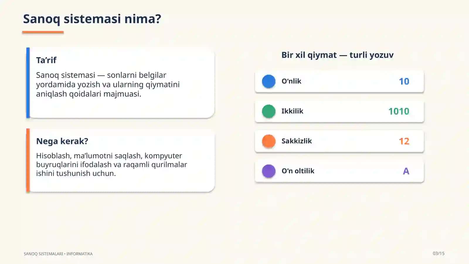 SANOQ SISTEMALARINI TANLASH KONIKMALARI 3