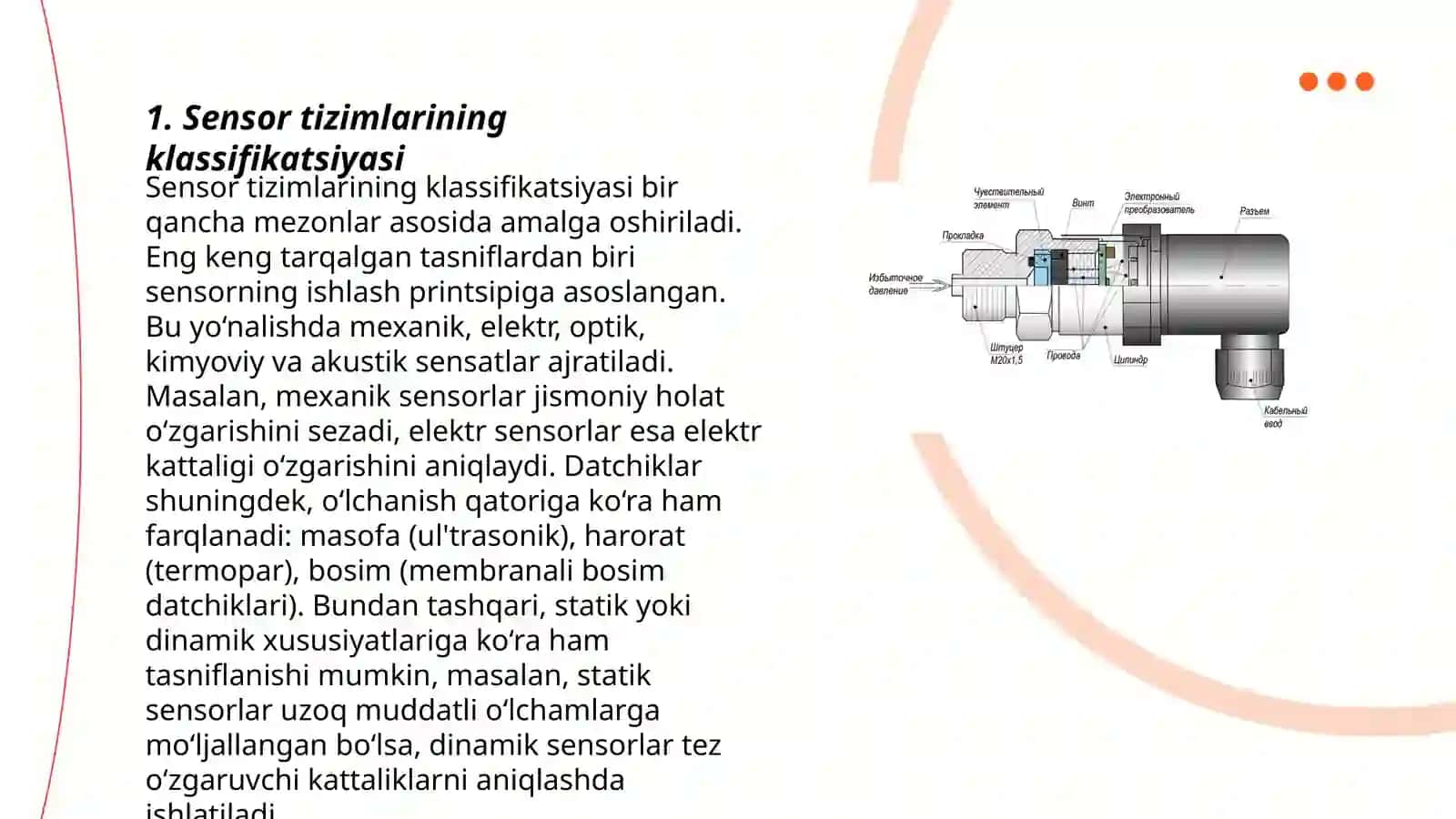 Sensor tizimi moslashishi (adaptatsiyasi) 3