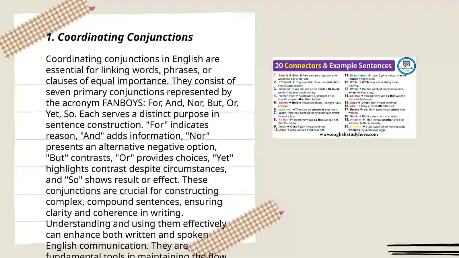 Coordinating Conjunctions in English 3
