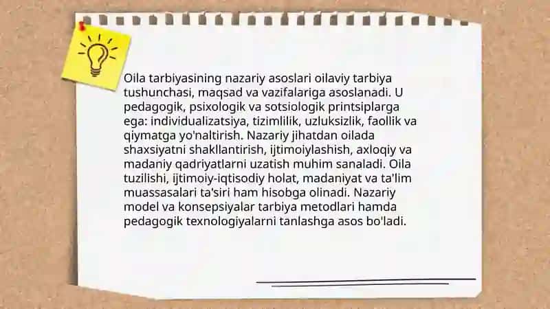 Oila tarbiyasi shakl, metod va vositalari 3
