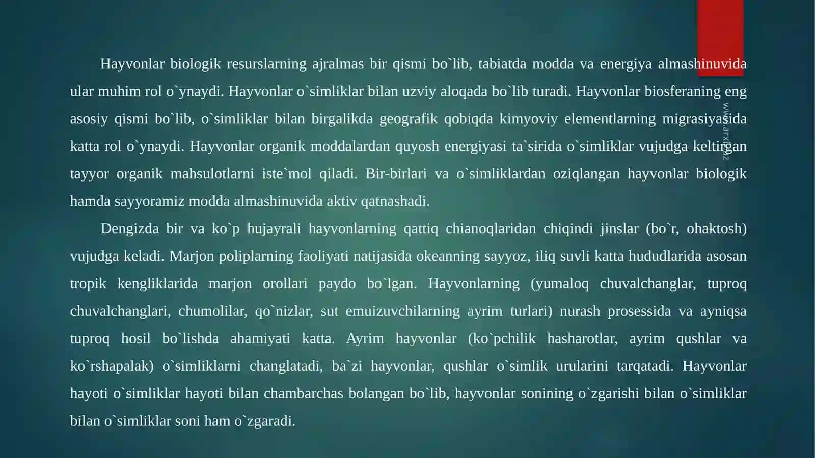 Hayvonlarning biosferadagi ahamiyati 3