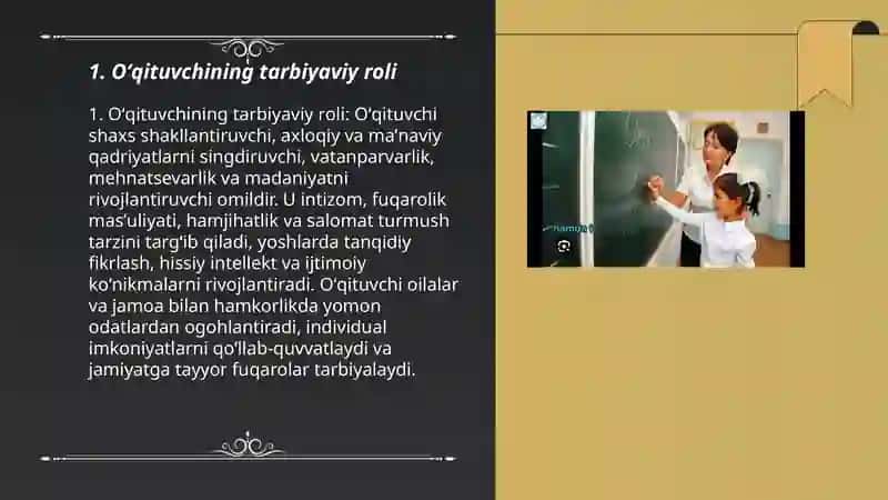 Oʻqituvchining tarbiyaviy roli 3