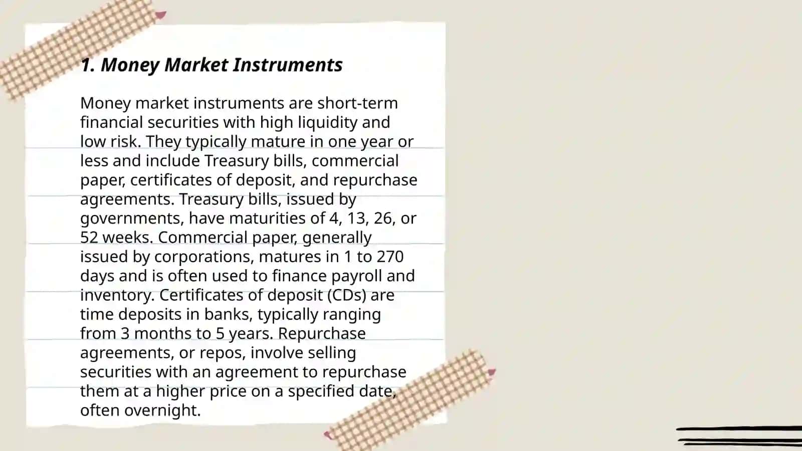 Money Market Instruments 3