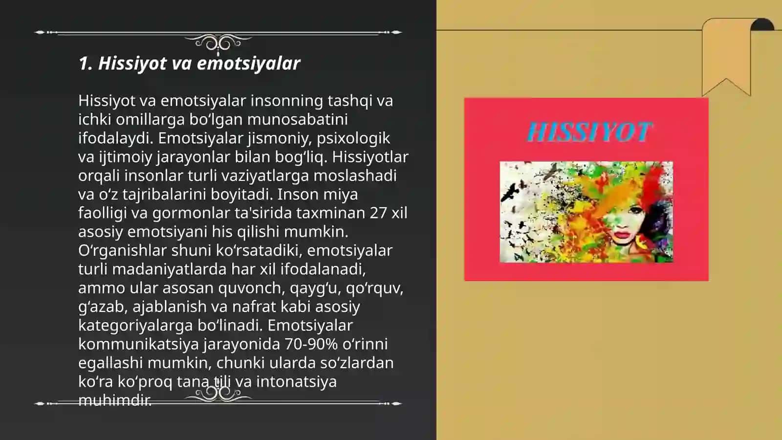 Hissiyot va emotsiyalar 3
