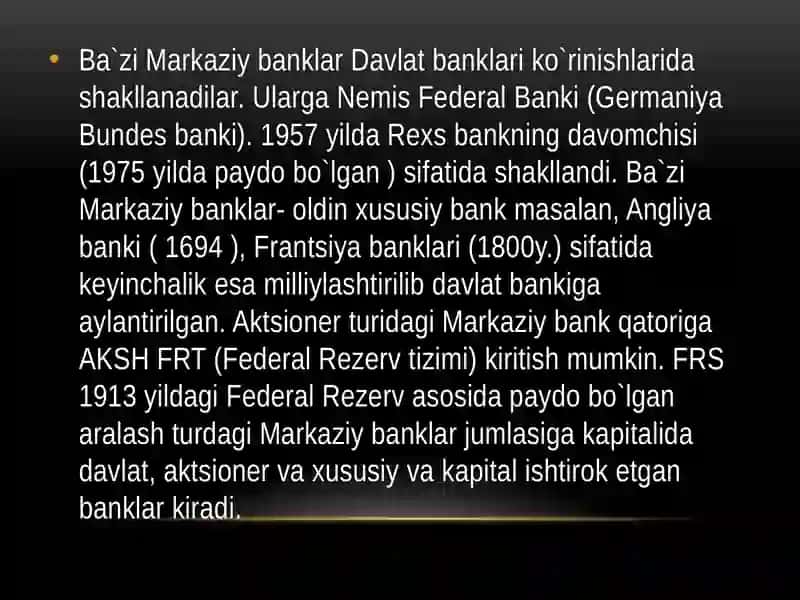 MARKAZIY BANK VA UNING FUNKSIYALARI 3