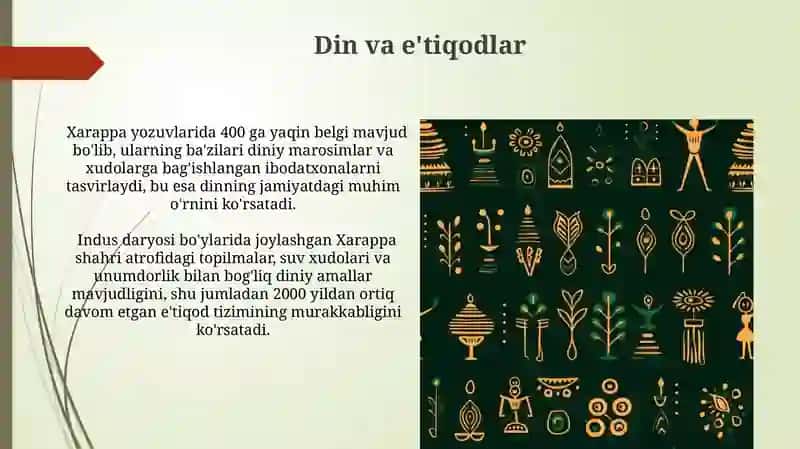 Xarappa madaniyat va piktografik belgilari 3