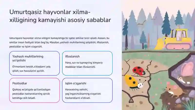 Umurtqasiz hayvonlar xilma-xilligini saqlash 3