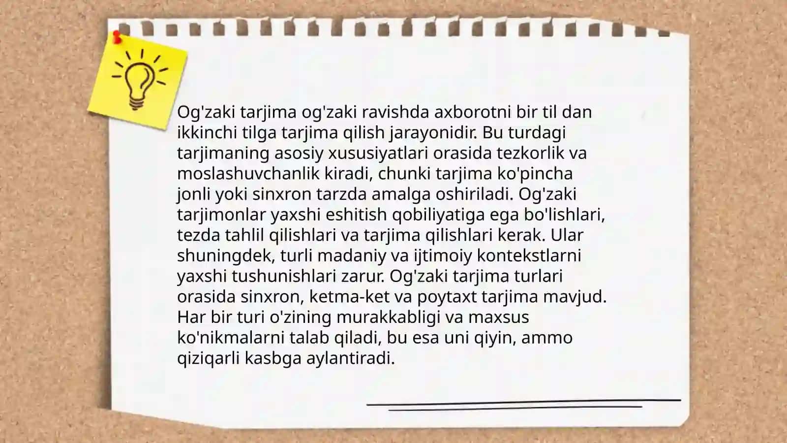 Og'zaki va yozma tarjima haqida ma'lumotlar 3
