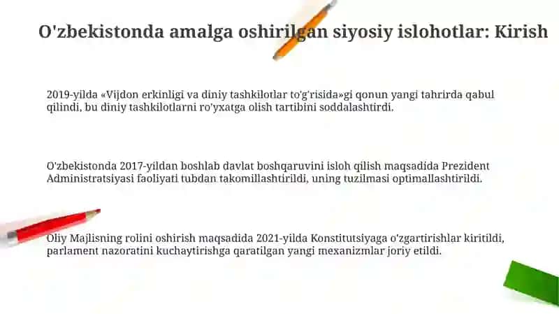 O'zbekistonda amalga oshirilgan siyosiy islohotlar 3