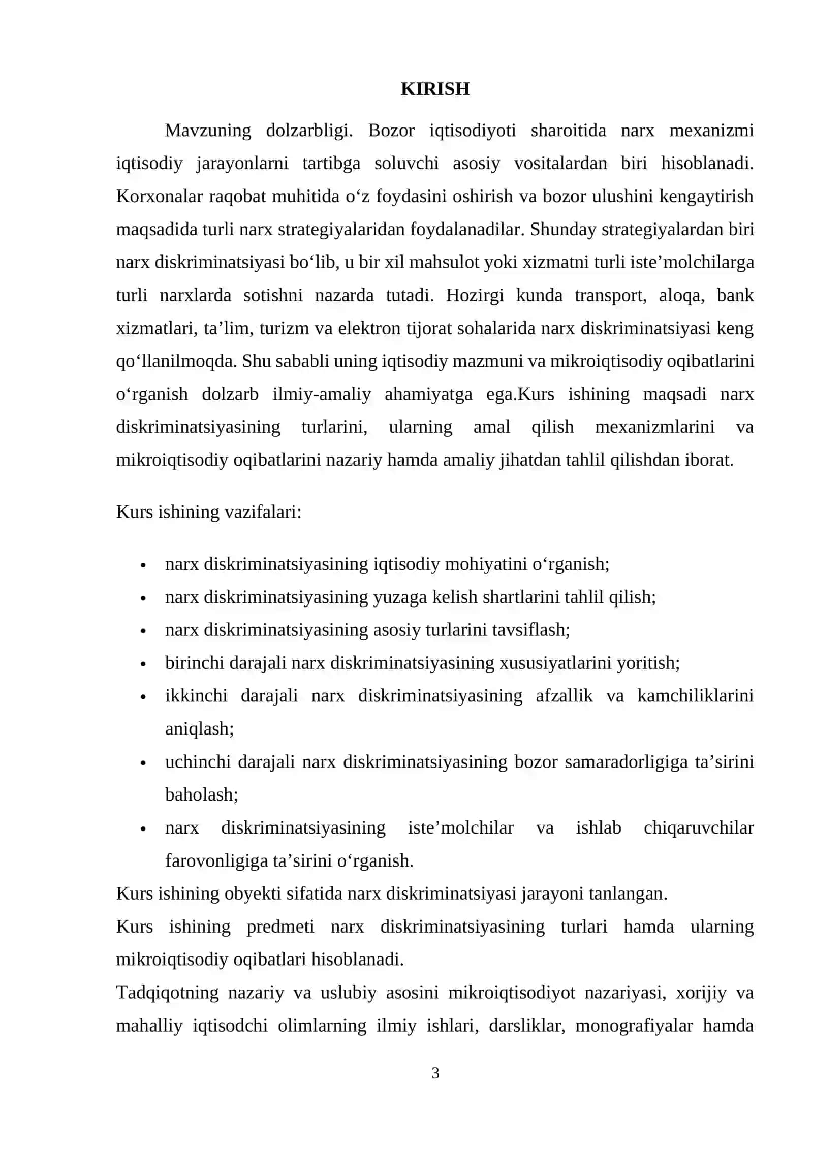 Narx diskriminatsiyasining turlari va ularning mikroiqtisodiy oqibatlari 3