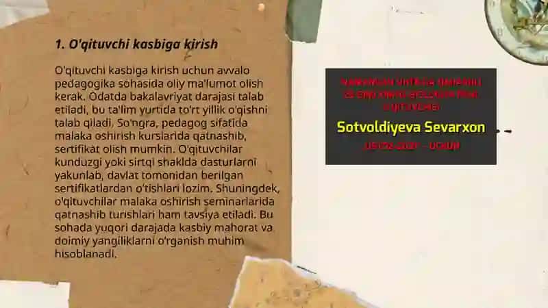 Óqituvchining uslubiy kompetensiyasi 3