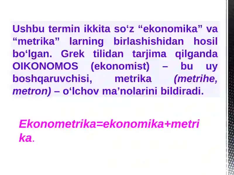 Ekonometrik modellashtirish asoslari 3