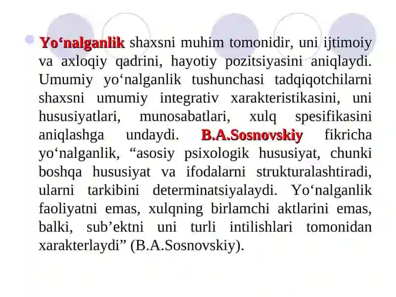 Shaxs yo‘nalganligi va faoliyat motivi 3