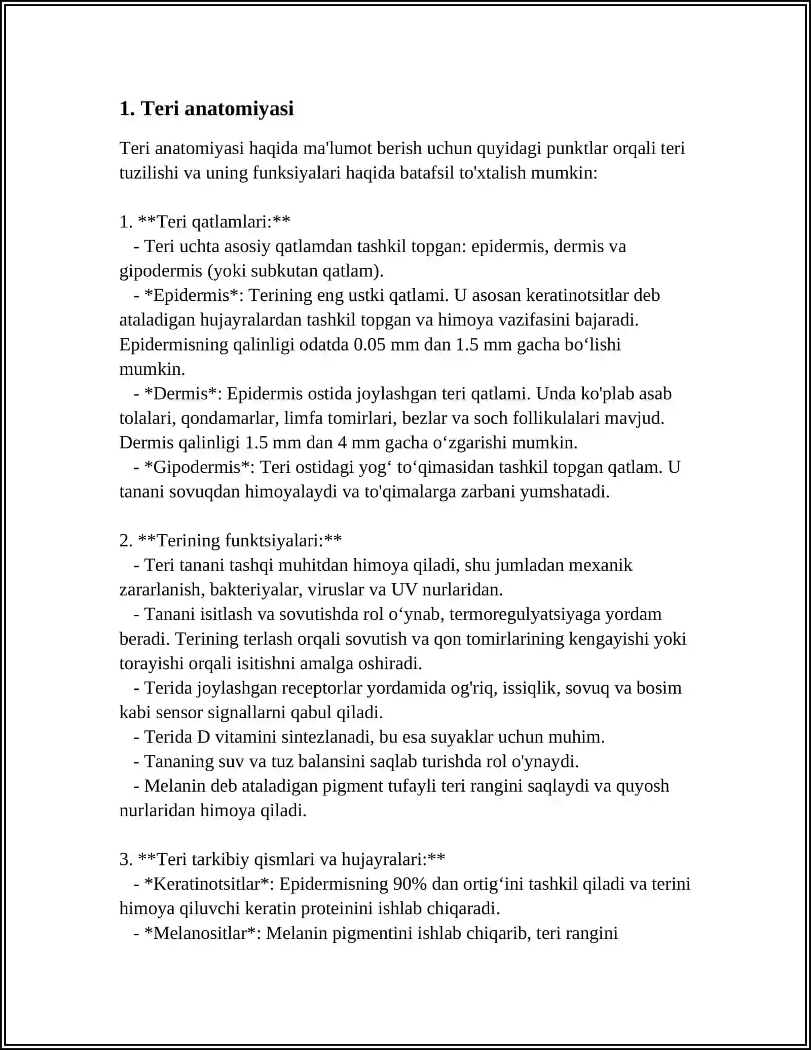 ANATOMIYA FANIDAN TERI MAVZUSI 3