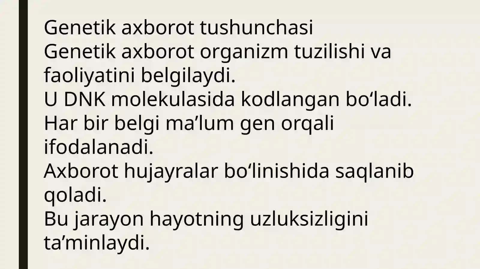 Irsiyatning molekulyar asosi 3