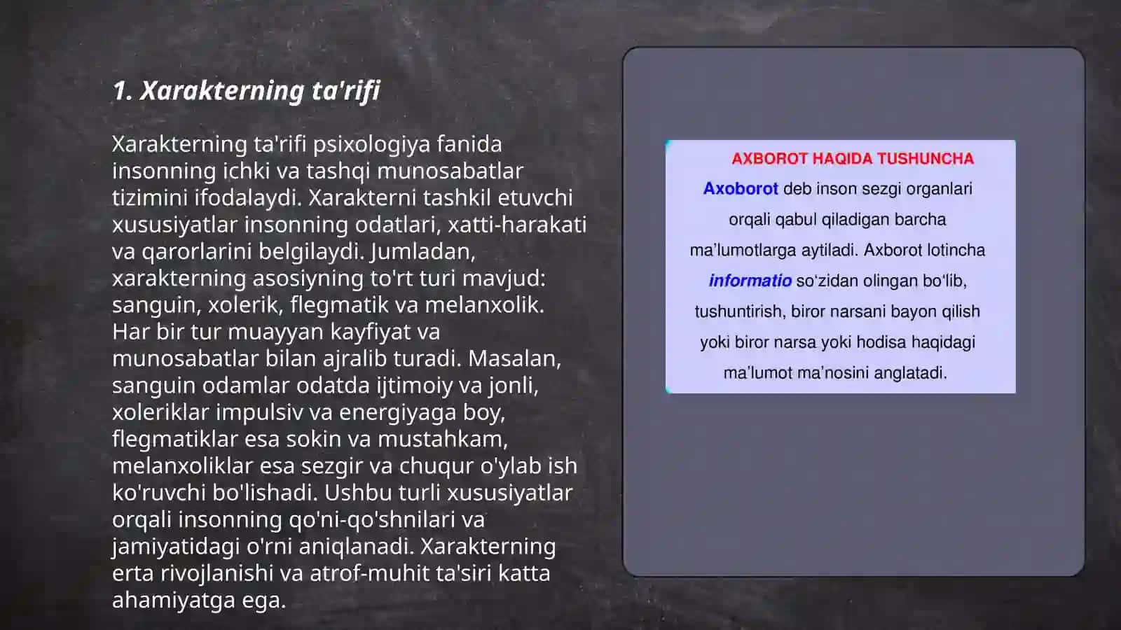 Xarakter haqida tushuncha 3