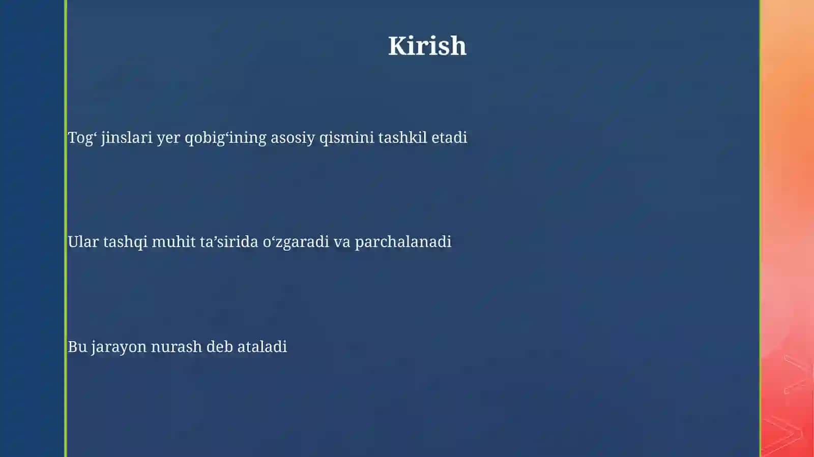 Tog‘ jinslarini nurash tushunchasi 3