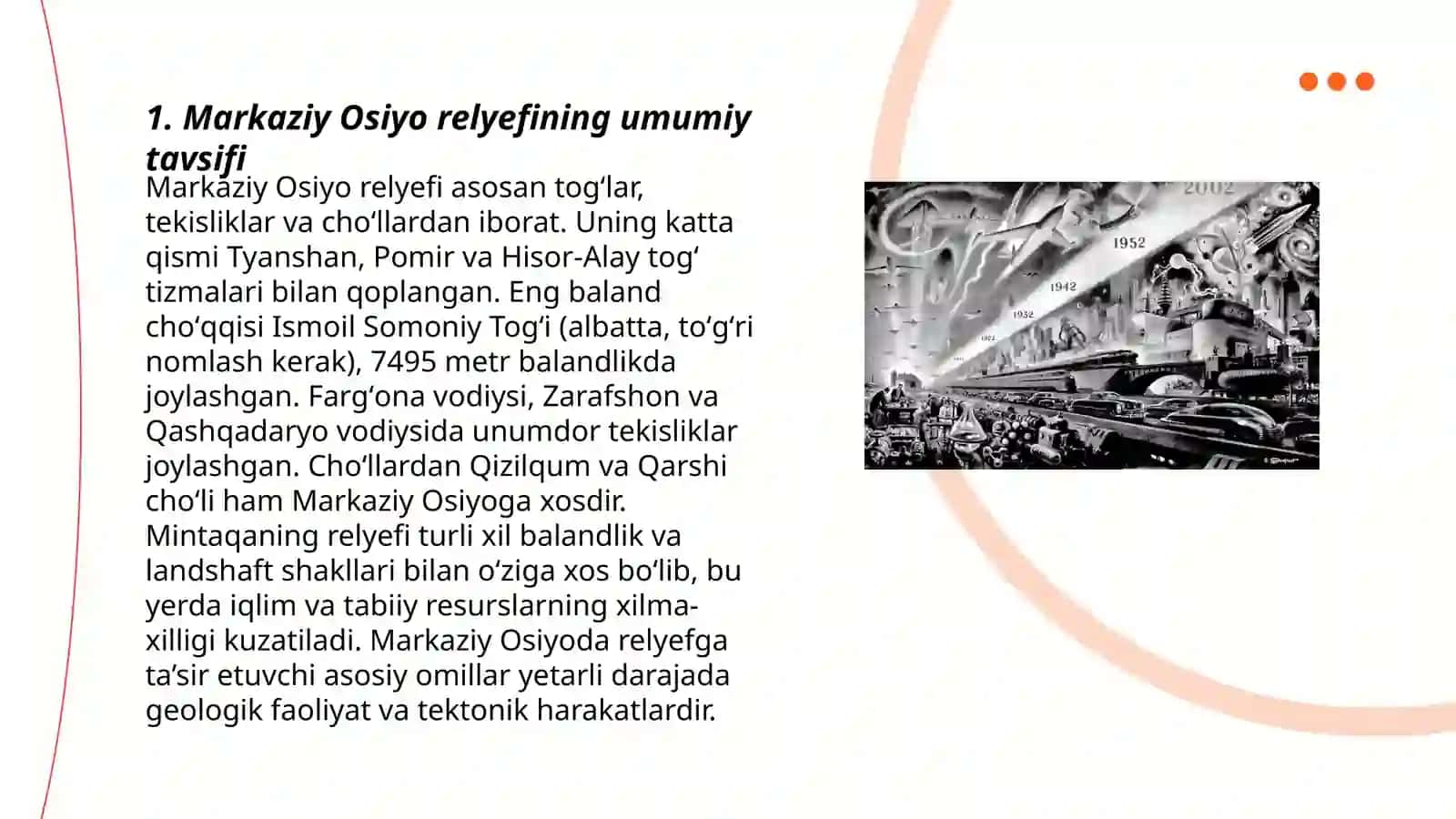 Markaziy Osiyo relyefining umumiy tavsifi 3
