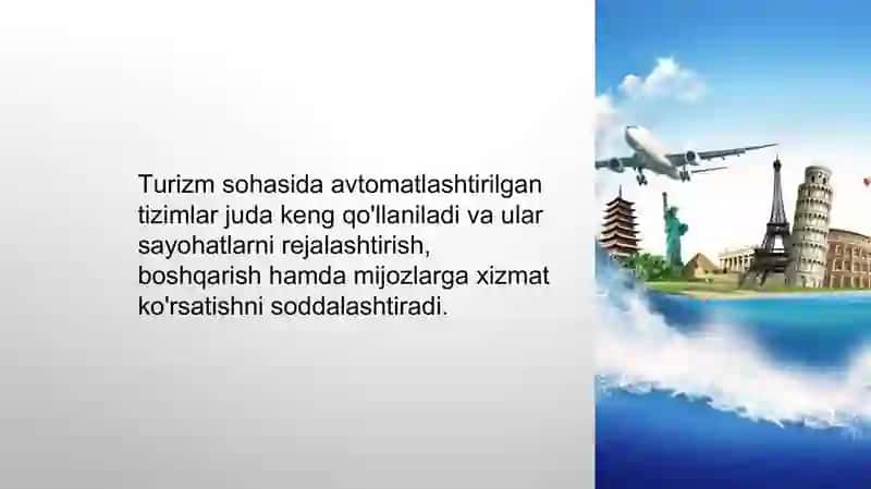 Turizm sohasida avtomatlashtirilgan tizim 3