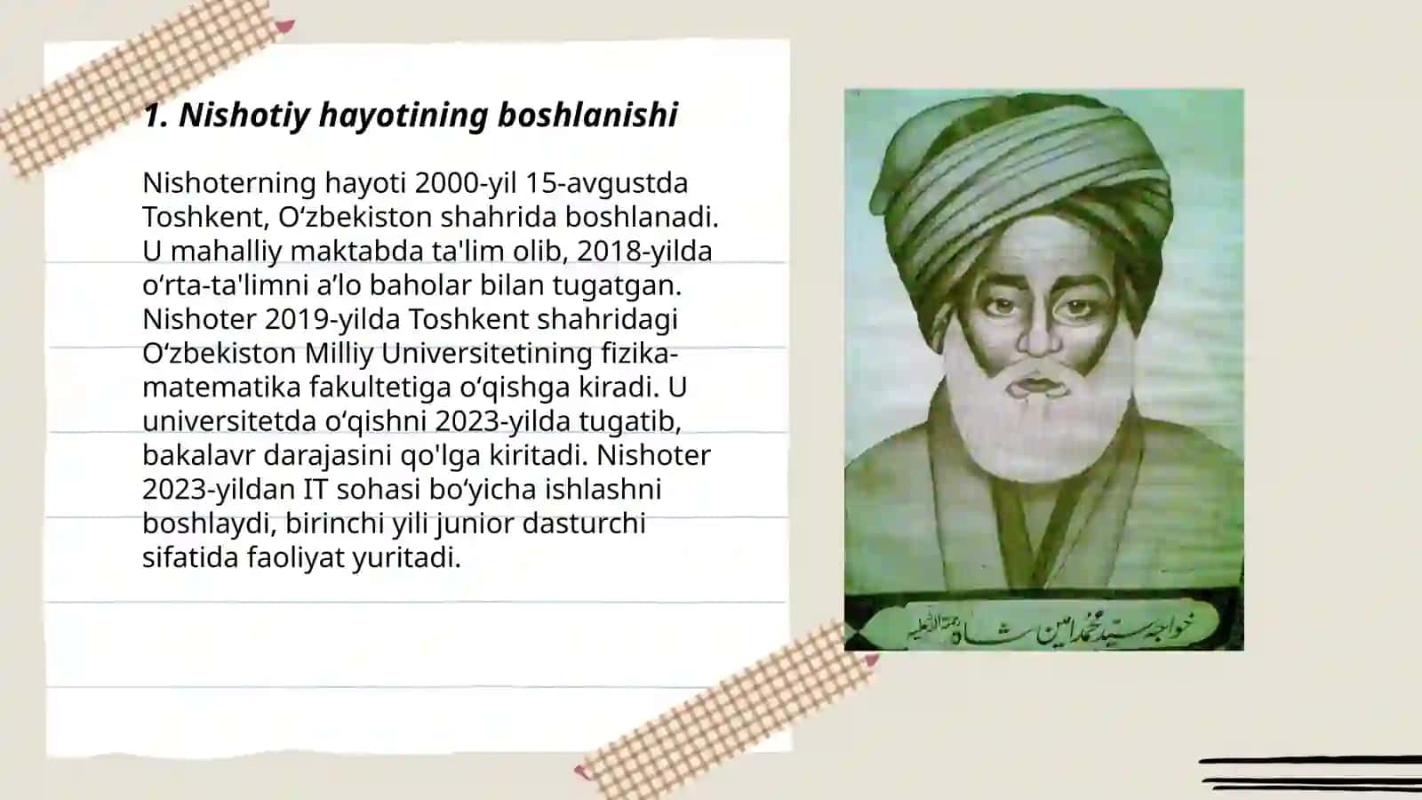 Nishotiy hayoti va ijodi 3