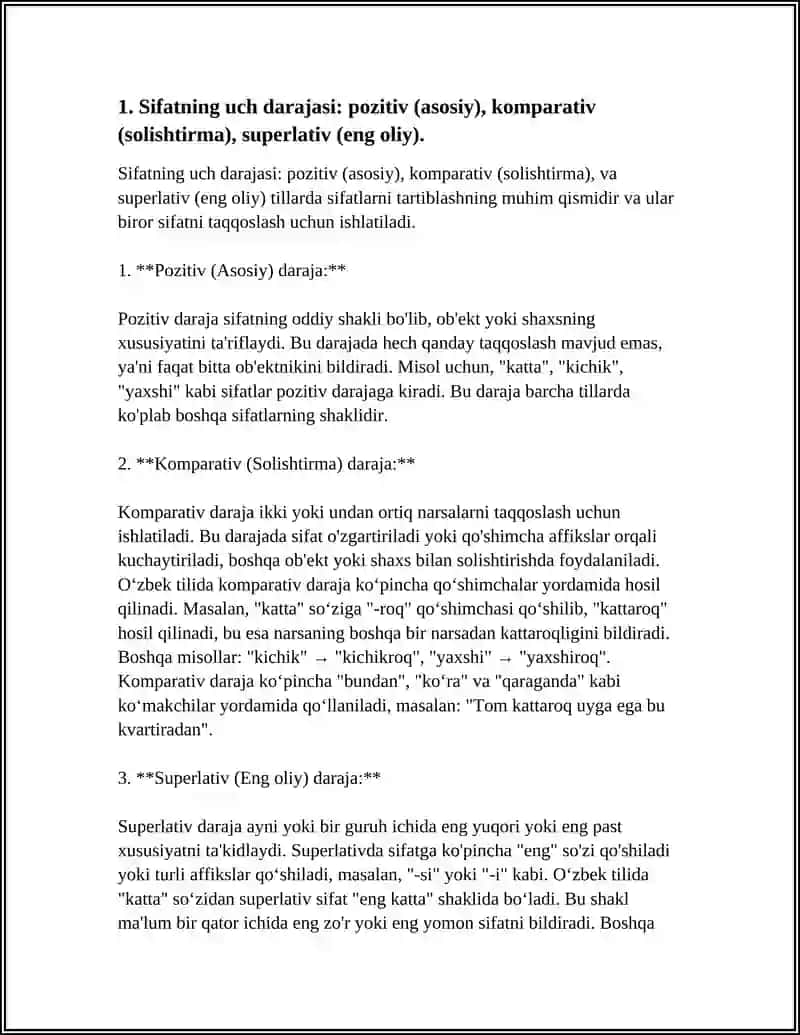 LOTIN TILI: SIFATNING ORTTIRMA DARAJALARI 3