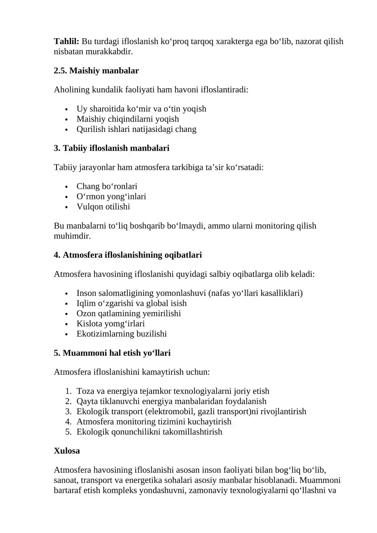 Tabiat komponentlarining ekologik xolati 3