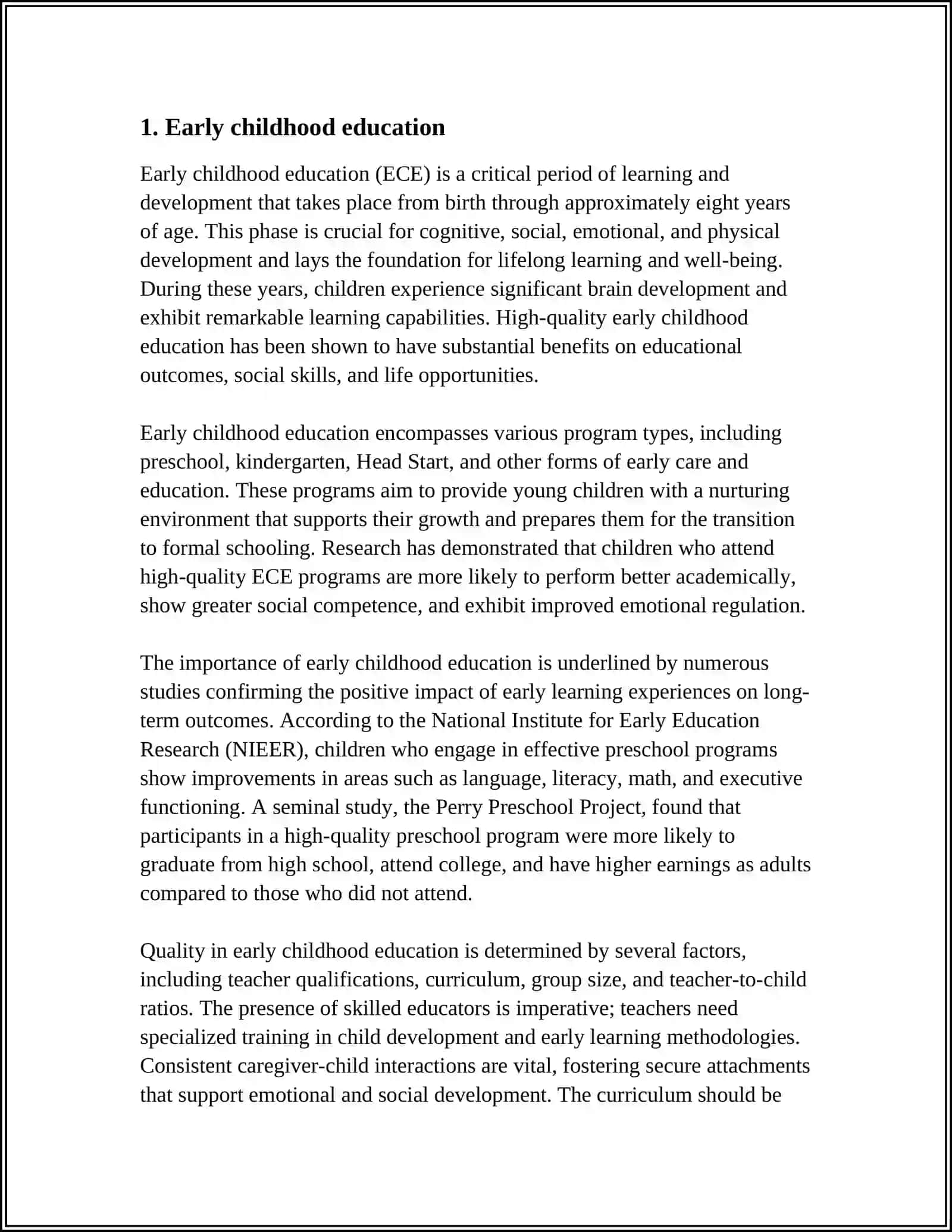 Early childhood education 3
