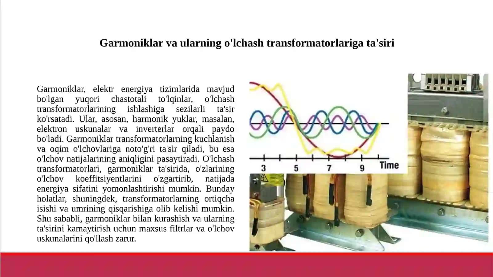 Garmoniklar ta'sirida o'lchash transformatorlaridagi xatoliklar.1 3