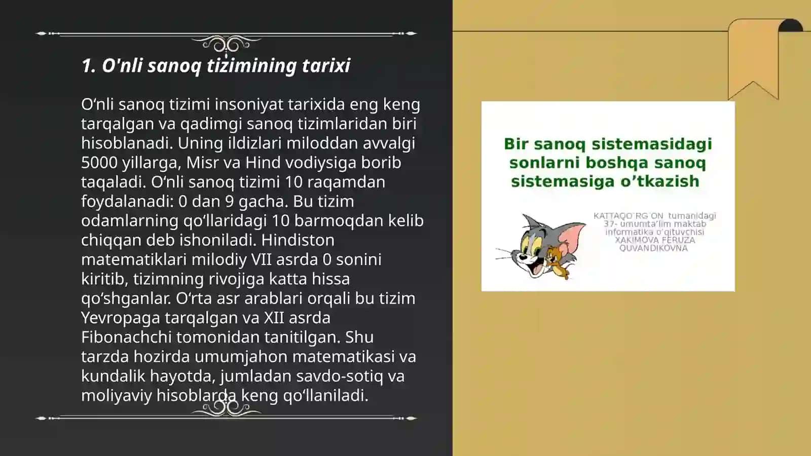 O'nli sanoq tizimi 3
