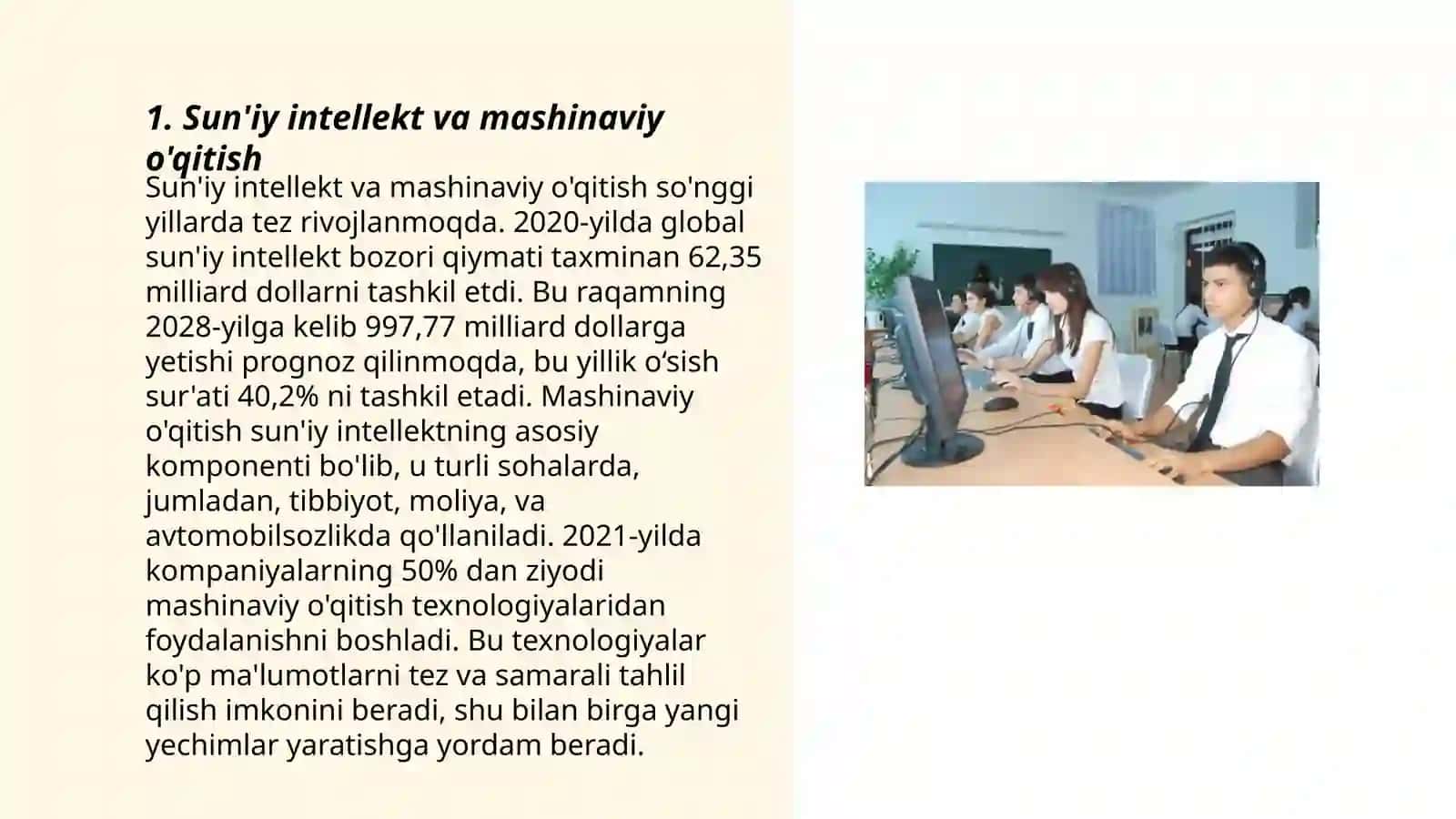 Sun'iy intellekt va mashinaviy o'qitish 3