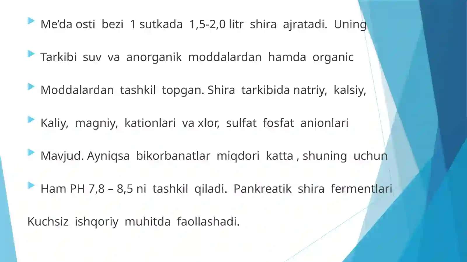 ME’DA OSTI BEZI SHIRASI TARKIBI VA XOSSALARI 3