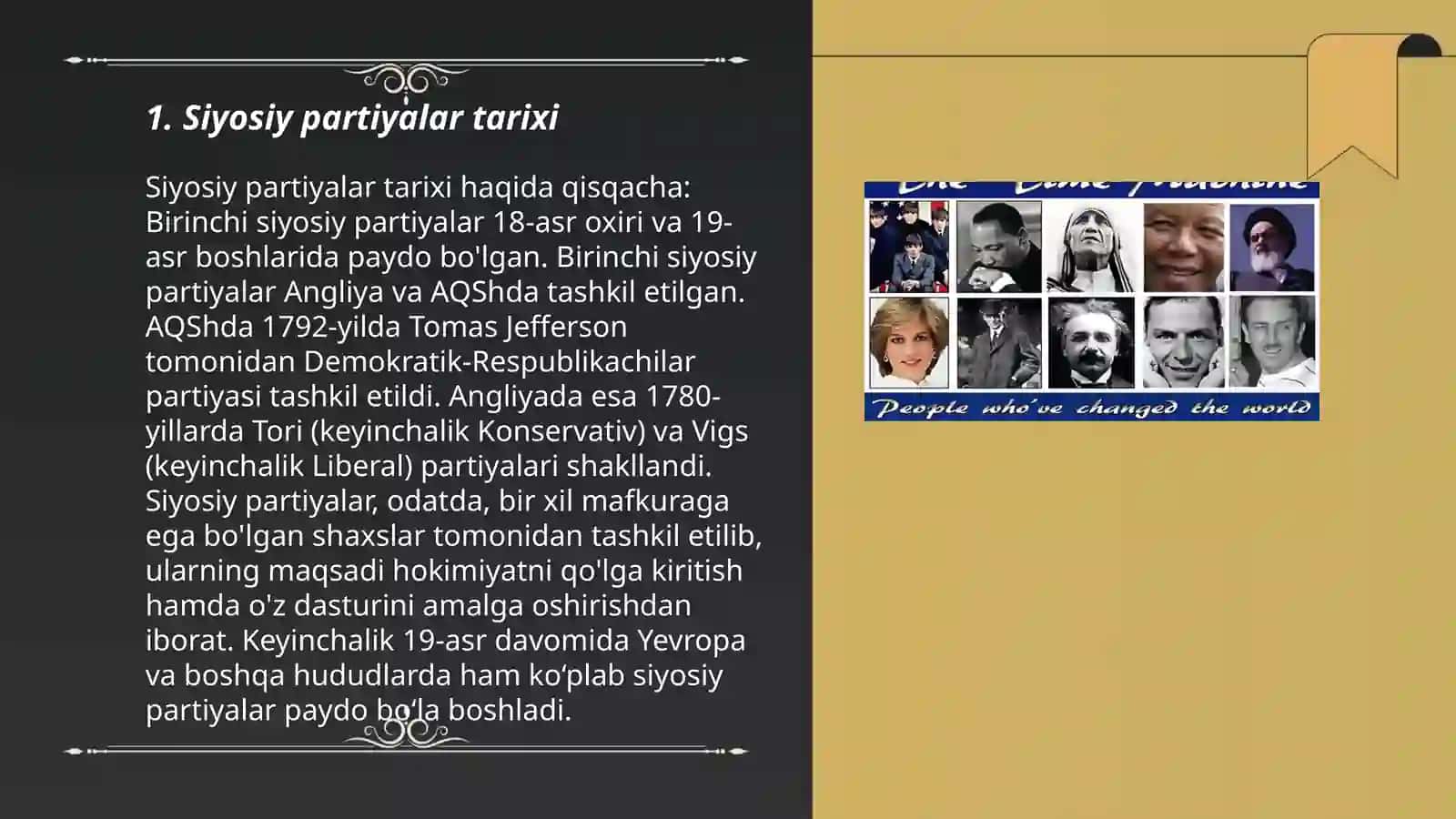 Siyosiy partiyalar tushunchasi slayd 3