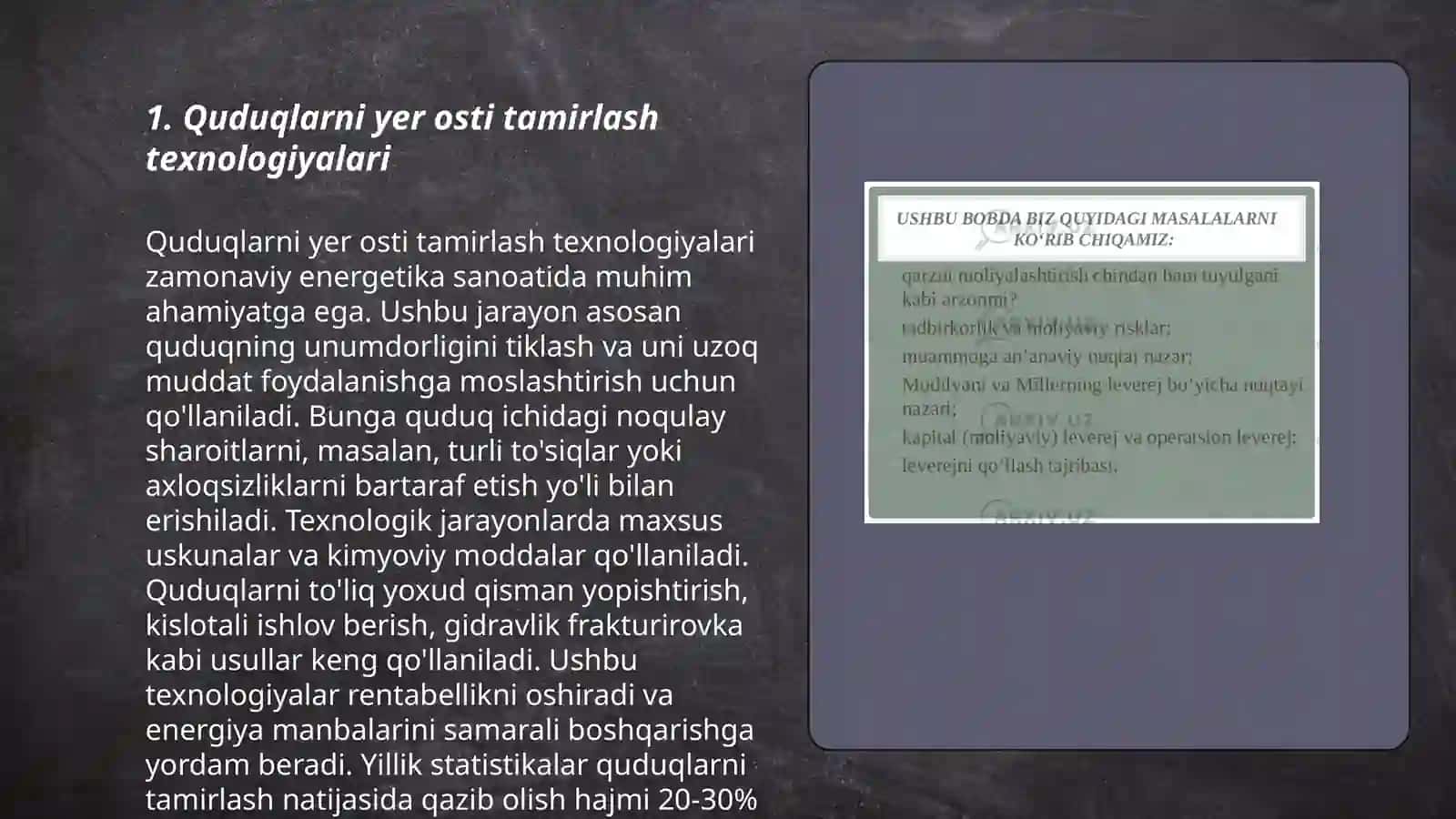 Quduqlarni yer osti va kapital tamirlash 3