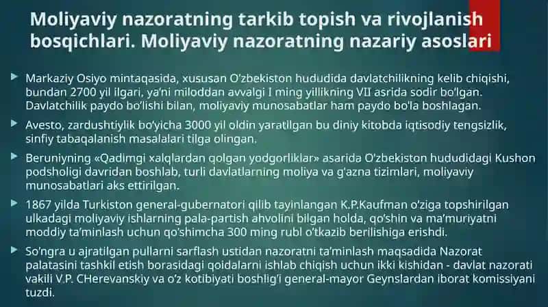 Moliyaviy nаzorаtning tаrkib topish vа rivojlаnish bosqichlаri 3